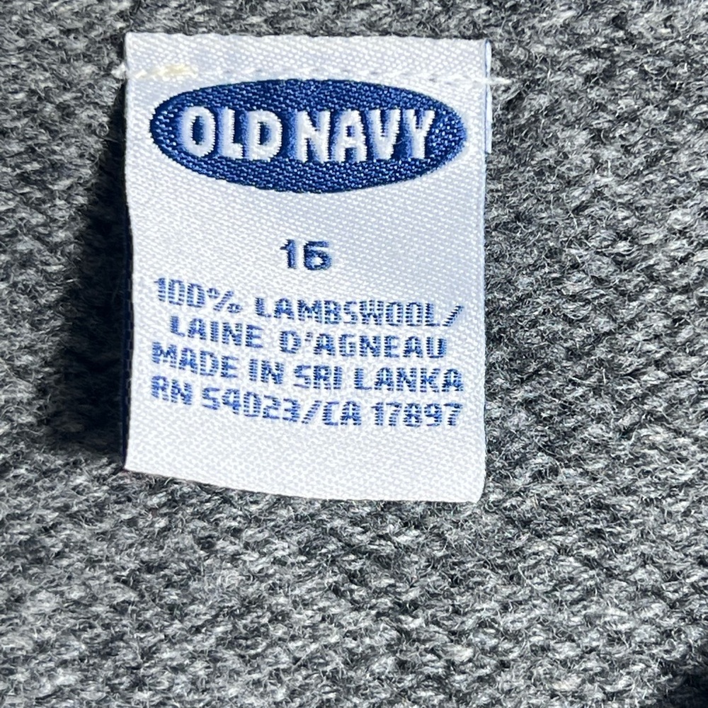 Old Navy Gray Crewneck Sweater with Navy Logo - Picture 3 of 3